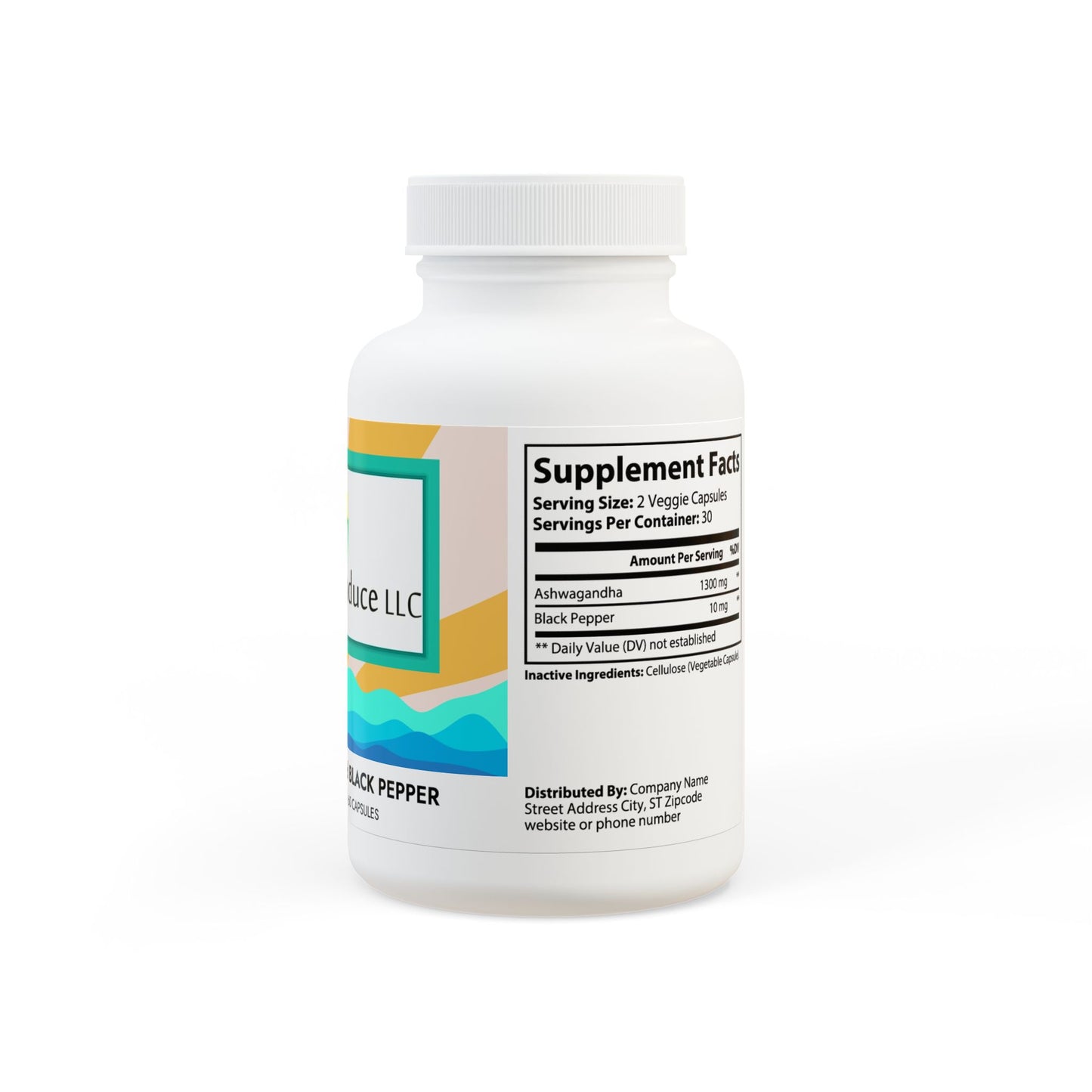 Ashwagandha and Black Pepper Supplement (60 capsules)