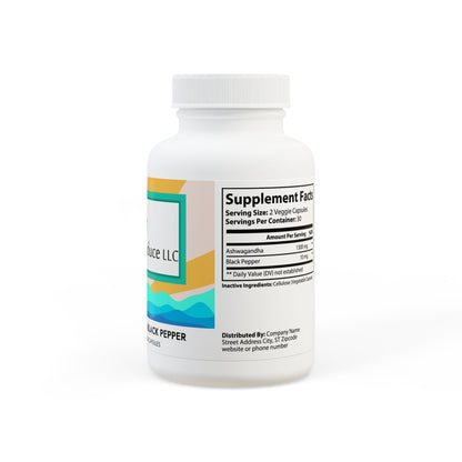 Ashwagandha and Black Pepper Supplement (60 capsules)